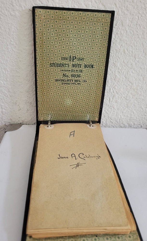 Antigue IRVING-PITT 1904 Student's Notebook #8036