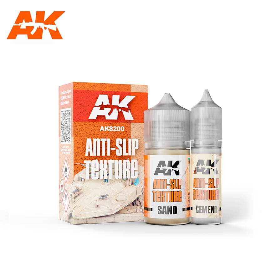 AK Interactive Anti-Slip Texture	 2 Jars - 30mL & 15mL