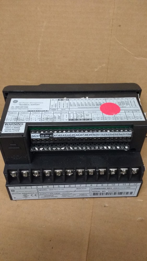 GE MMII-PD-1-2-120 MULTILIN MOTOR MANAGER 2 used powers on