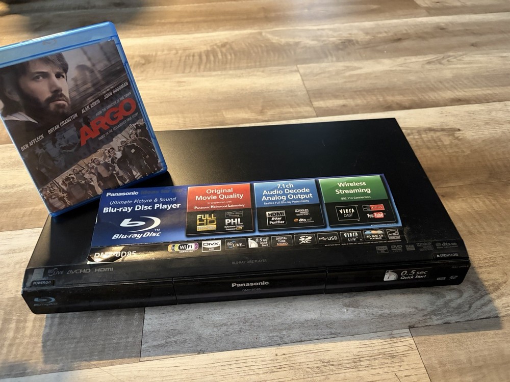 Panasonic DMP-BD75 Blu-Ray/DVD Player - No Remote - Tested & Working