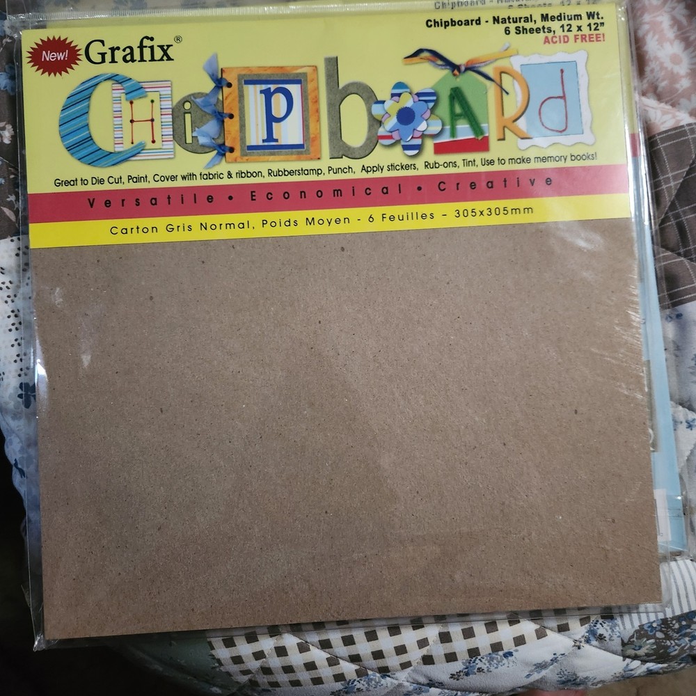 Grafix Chipboard Medium Weight 12x12 6 Sheets 2 Packs