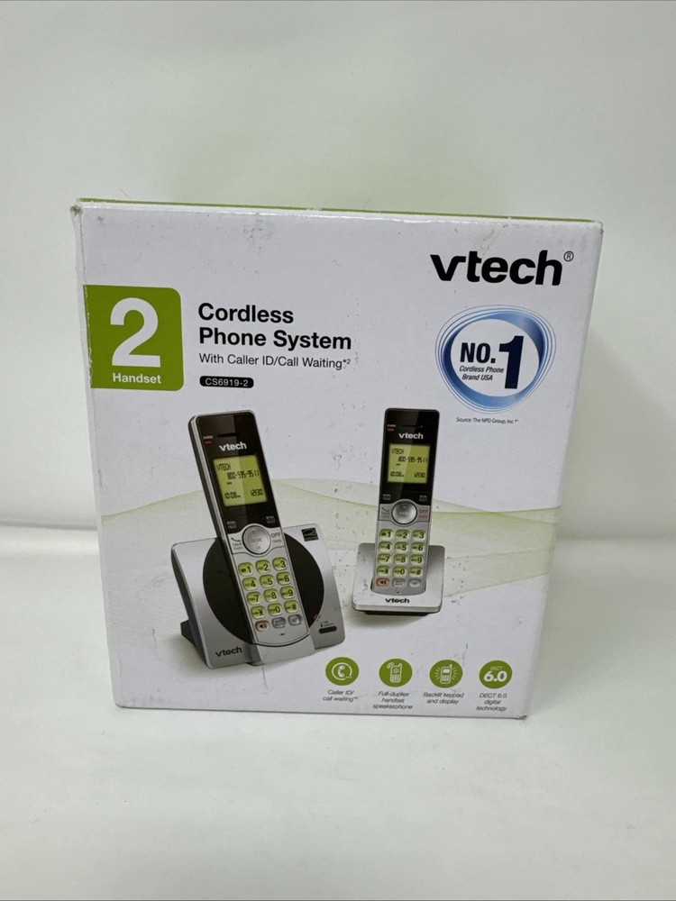 VTech CS6919-2 DECT 6.0 Cordless Phone 2 Handsets Caller ID Call Waiting