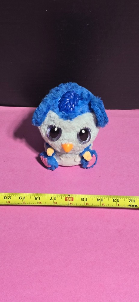 Hatchimals Interactive Hatchibabies Blue Owl Bird Tested Working Pink Ears Cute!
