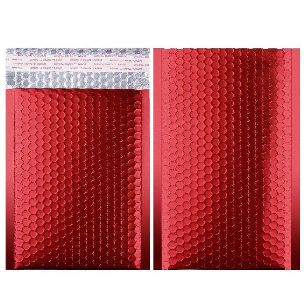 Metallic Matte Red Bubble Mailers Mailing Padded Envelopes 6x10" 25pc,