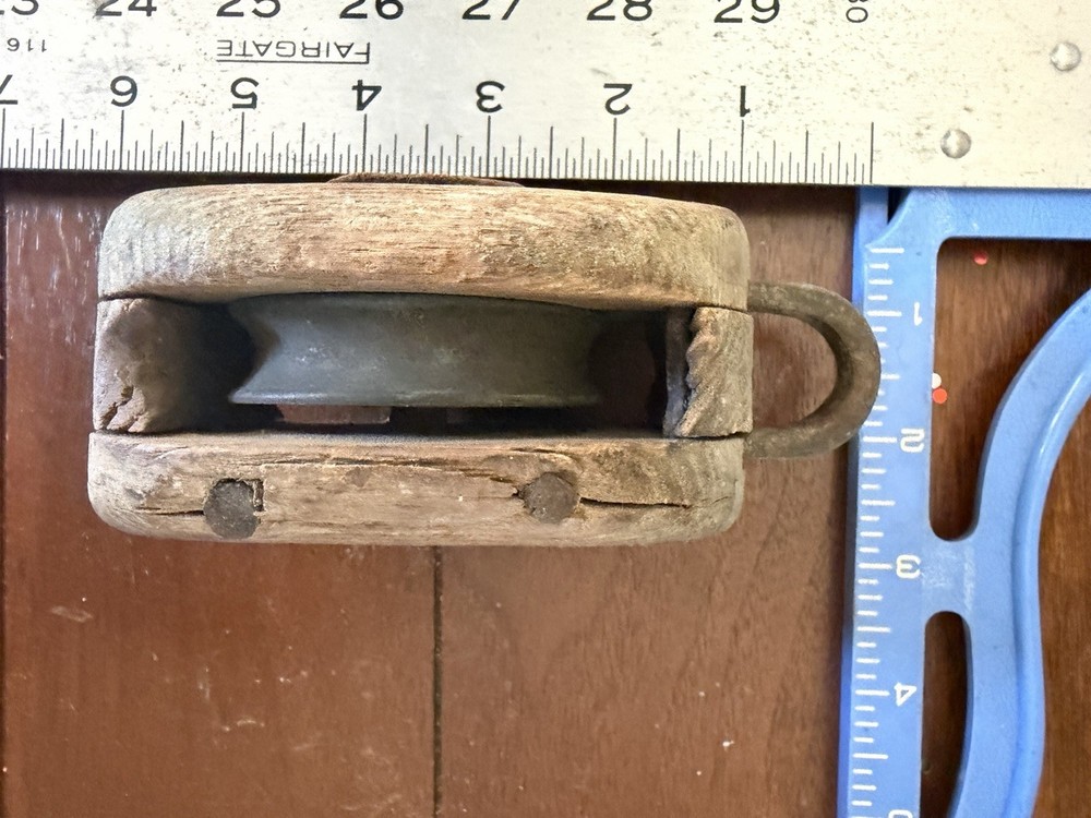 vintage block and tackle pulleys