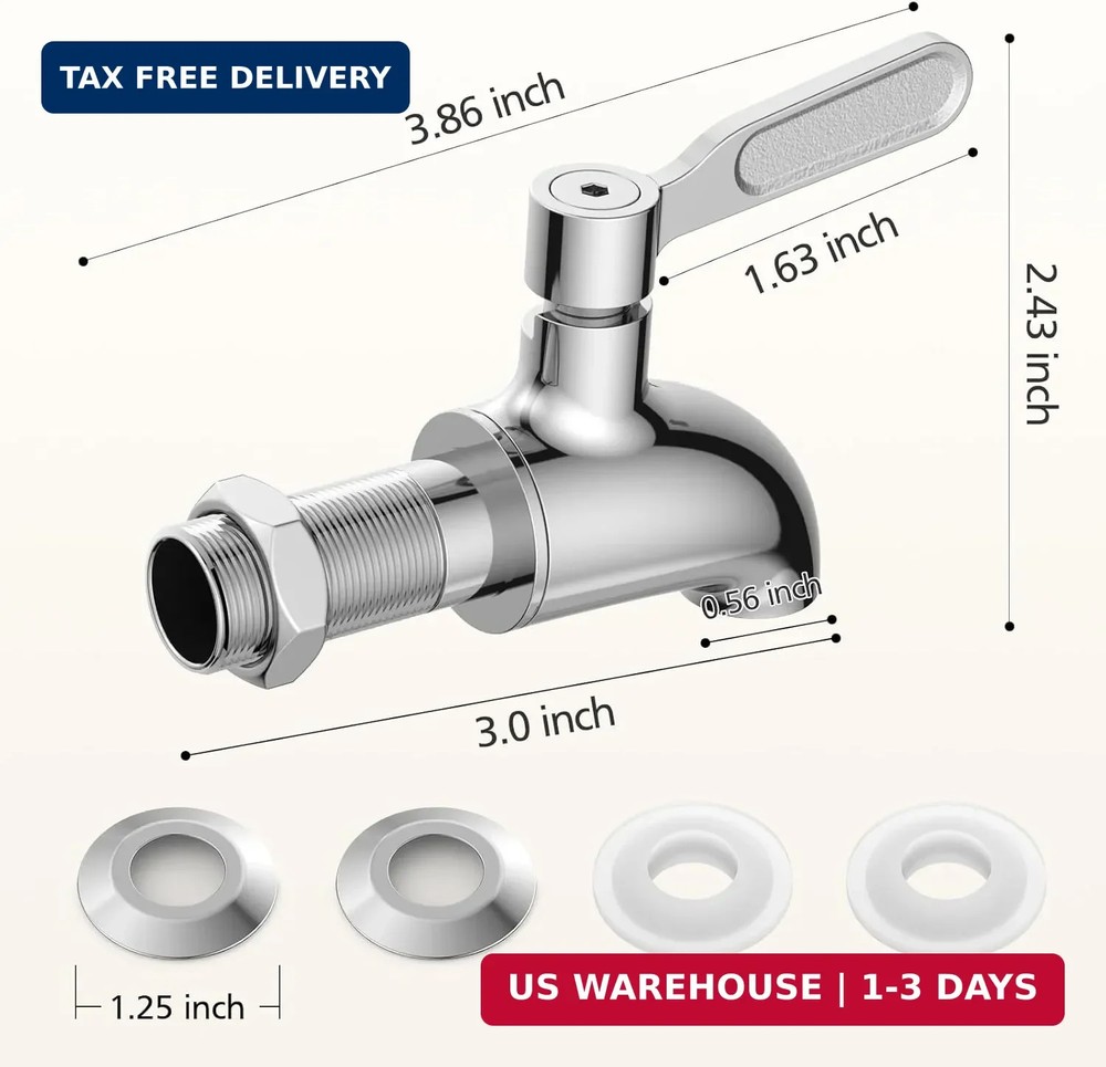 Beverage Dispenser Replacement Spigot, Stainless Steel Water Dispenser Replaceme
