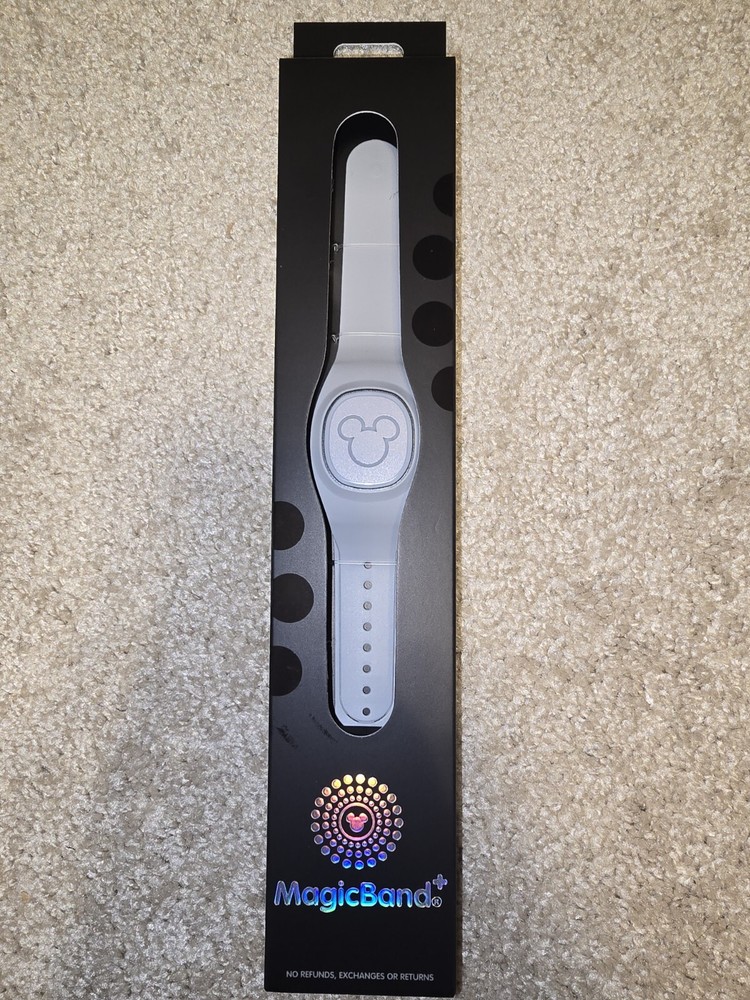 NEW 2024 Disney Parks Magic Band Plus + Solid Color Slate Gray LINKABLE W Cable