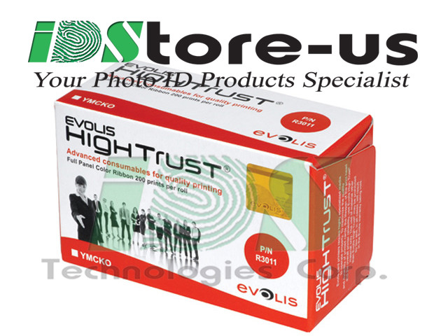 Evolis R3011 Ribbon 5 Panel YMCKO (200) Pebble Dualys Securion - Pack 10 Units