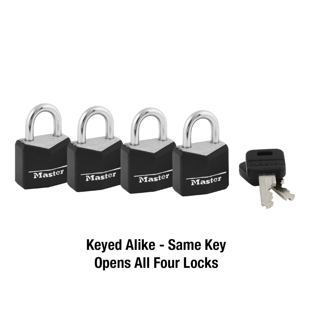 Covered Solid Body Padlock 3/4in Wide 4 pack