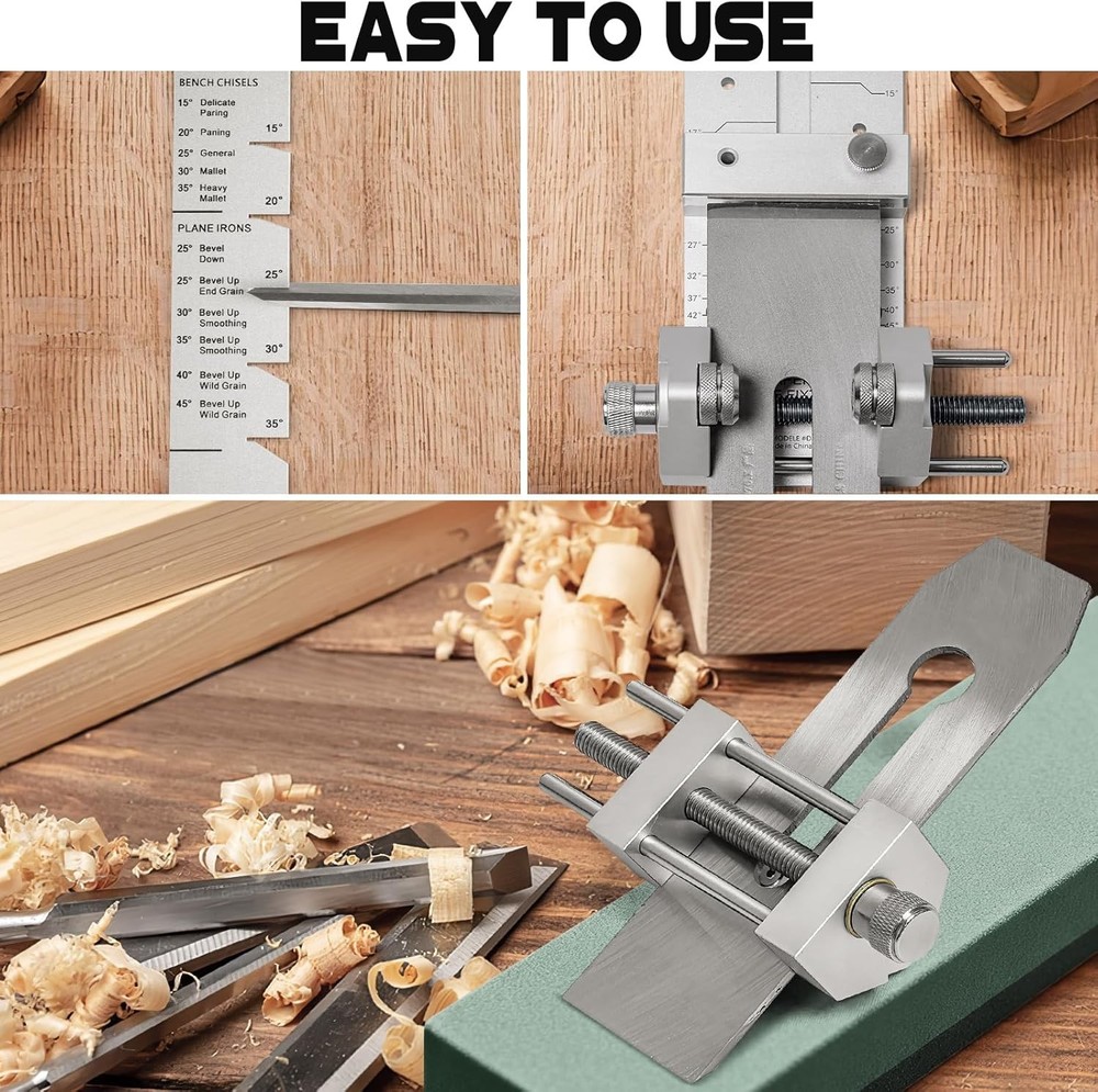 Chisel Sharpening Jig, Lightweight Honing Guide System with Adjustable Angle Gau