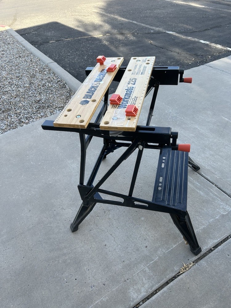 BLACK+DECKER Workmate 225 Foldable Clamp Work Bench Wood Metal Black