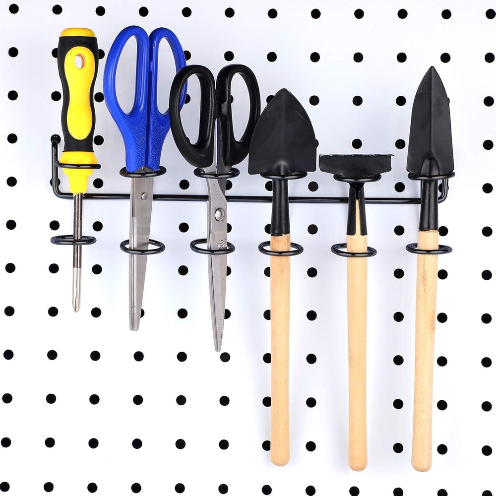 Hotop 2 Pieces Pegboard Screwdriver Holder Peg Board Tool Utility Hooks Black