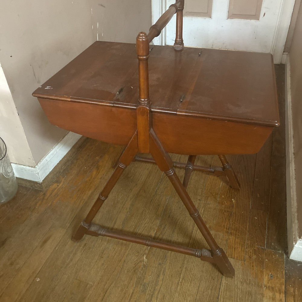 Rare Antique  Cherry 🍒 Sewing Table Organizer Box, Very Nice