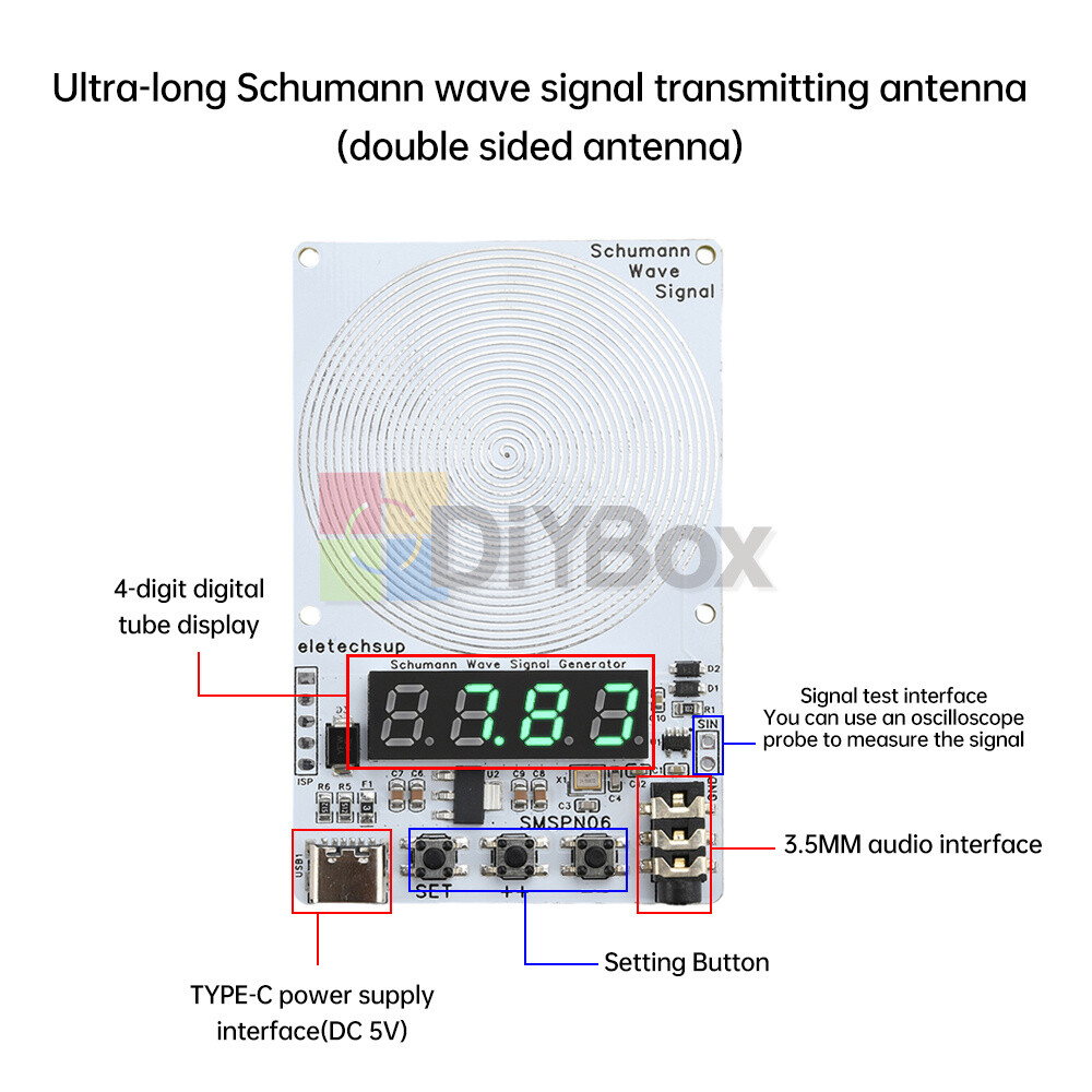 Adjustable 0.01Hz~9999Hz Frequency Schumann Wave Generator 4-Bit Digital Display