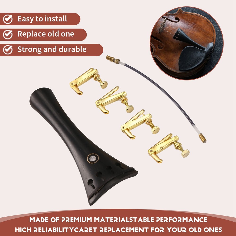 Ebony 4/4 Fiddle Tailpiece A9V13219