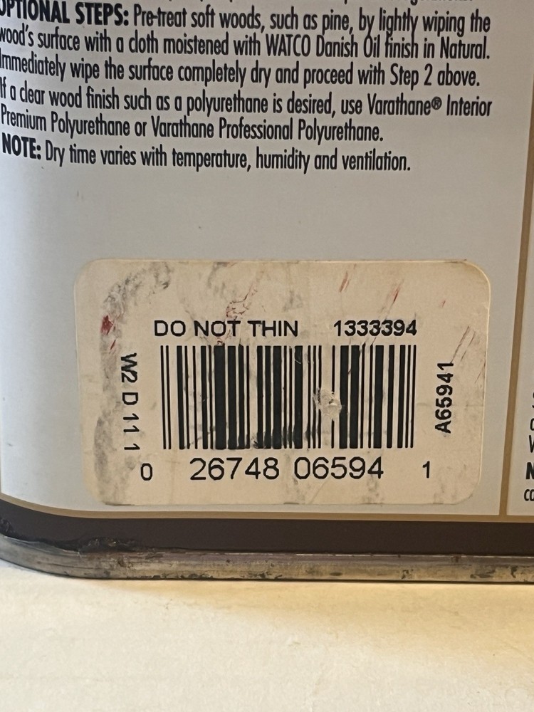 Watco Danish Oil Finish, Medium Walnut, Quart, 947 ml, full can