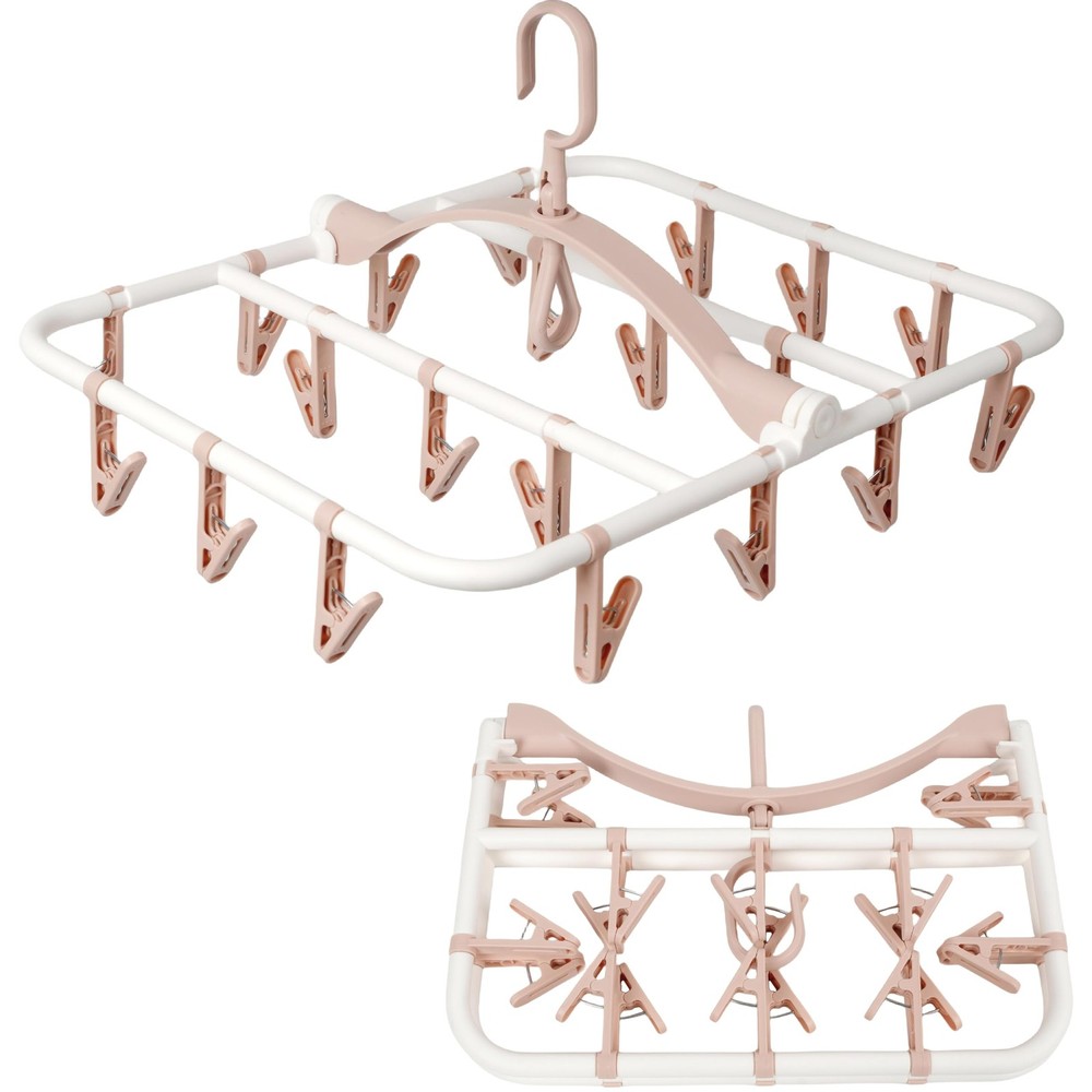 Clothes Drying Racks Foldable Clip Hangers Drip Hanger Plastic with 20 Drying...