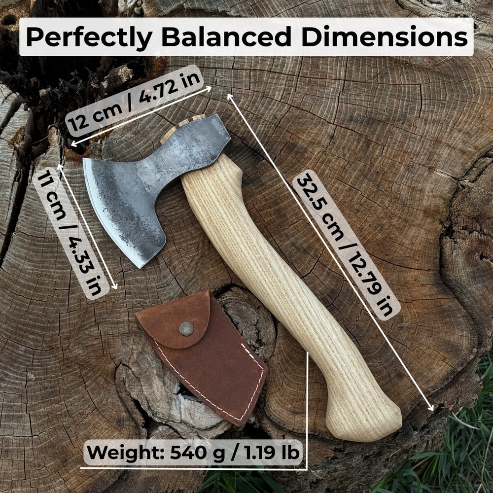 Spoon Carving Axe. Chopping Axe for Woodworking. Sharp Carbon 52100 Blade