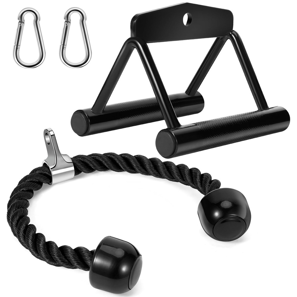 Cable Machine Attachments Set: 2 Pack LAT Pulldown Attachments Bar for Home G...