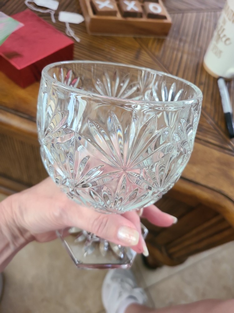 Crystal Goblet Vase-footed