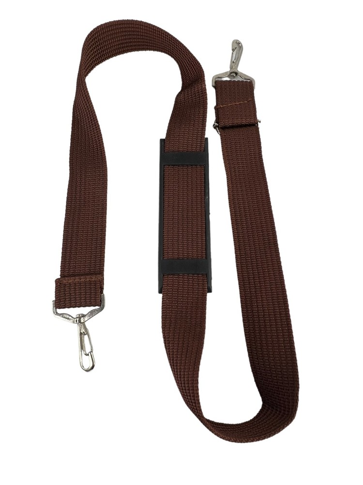 Shoulder Strap with Attachment Hooks Brown Adjustable For Luggage and More