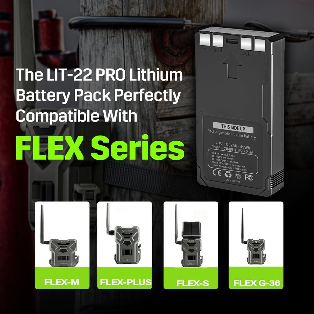 4-PACK New Rechargeable LIT-22 Battery For Trail Camera Flex-M Flex G-36 Replace