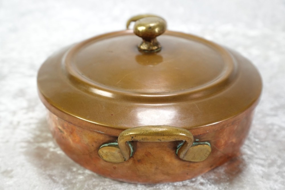 Afghan Metal Works Peshwar Pakistan Solid Copper Plate Covered Dish Tin Lined