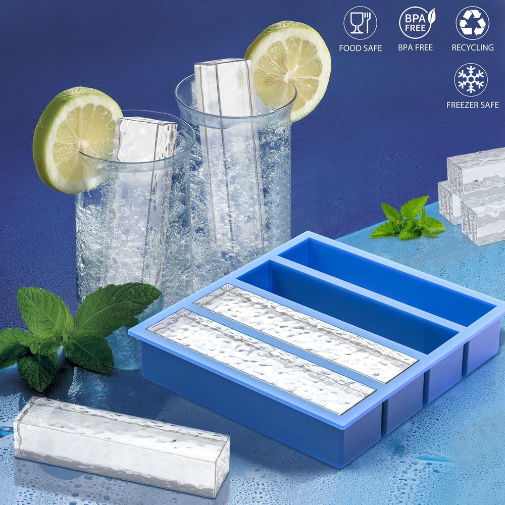 Large Ice Cube Molds, Silicone Ice Cube Trays with Easy Release Ice Cubes for...