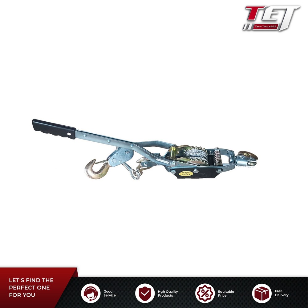4T Hand Puller Cable Winch Puller Pulling Hand Powerful Rachet Dual Gear