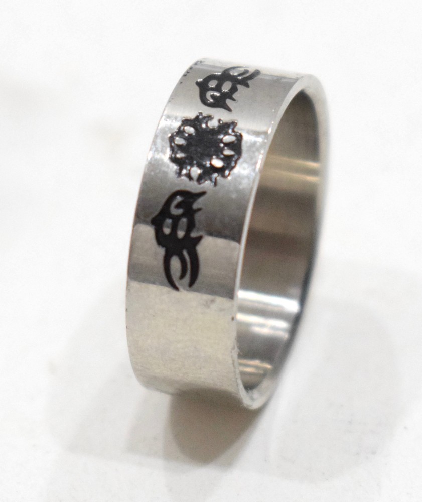 Ring Stainless Steel Etched Band Ring