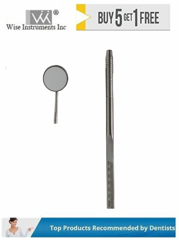 Endodontic Mirror Handle with Scale and Mirror # 5 Front Surface