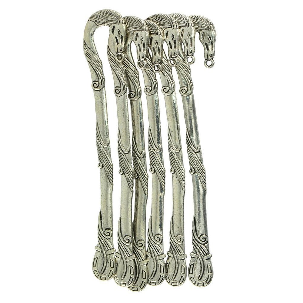 6 Pieces Ibetan Silver Beading Bookmarks With Loop For DIY