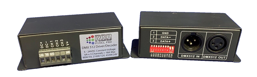 DMX 512 Driver/Decoder, RGB Pixel Pro, Pair, Untested, Great Cond., Pre Owned