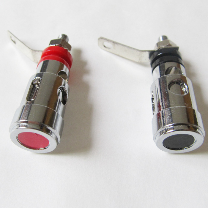 1 pair Spring Loaded Type Speaker AMP Terminal Binding Post Nickel Plated R+B
