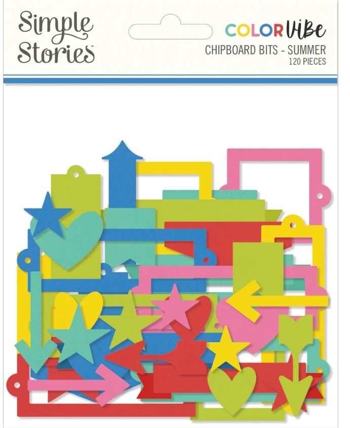 Simple Stories Color Vibe Chipboard Bits 11 PACKS