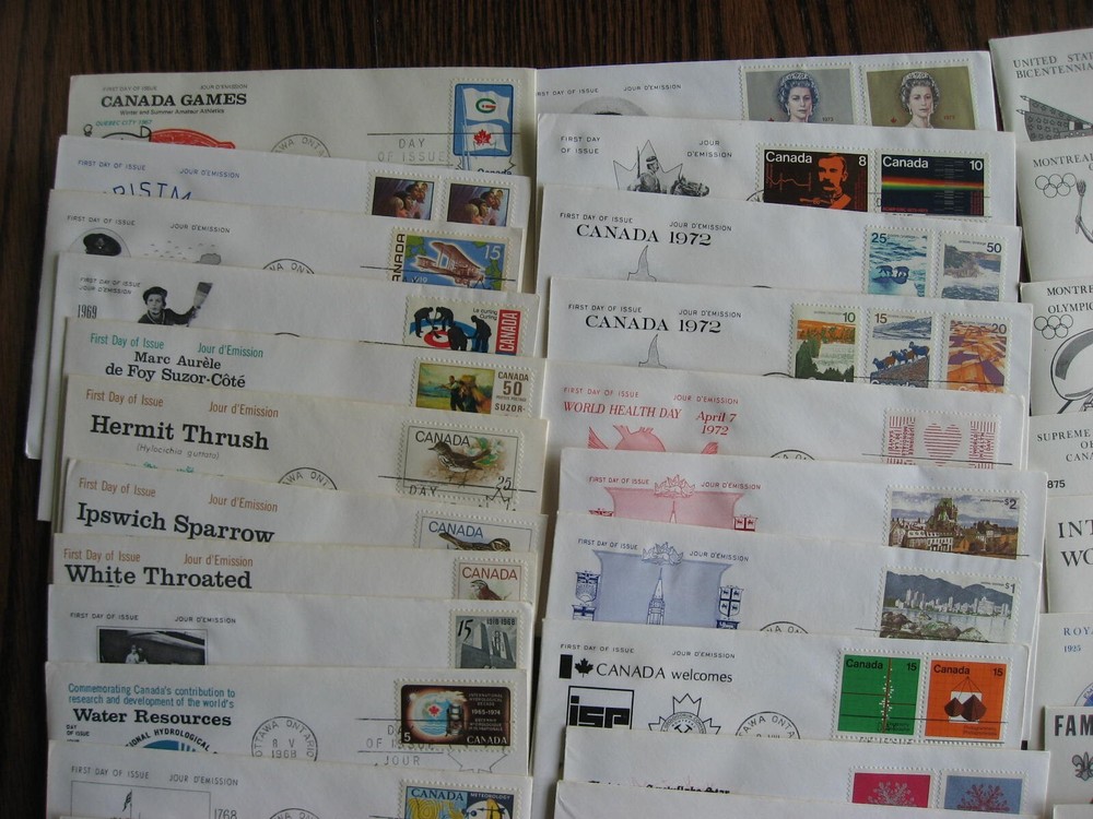 Canada 100 private FDC 1954-76 era various cachets mostly if not all different
