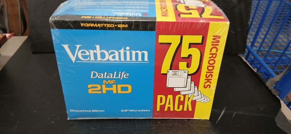 Box VERBATIM DataLife MF 2HD 3.5" Microdisks 75 Pack  Formatted IBM