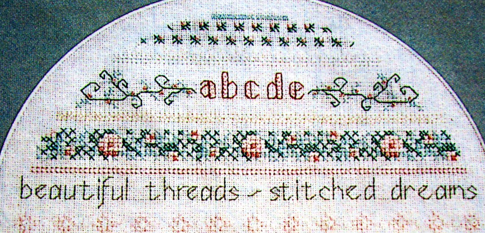 Stitcher Smpler Blue White Floral Pillow Design NEEDLEPOINT/CROSS STITCH PATTERN