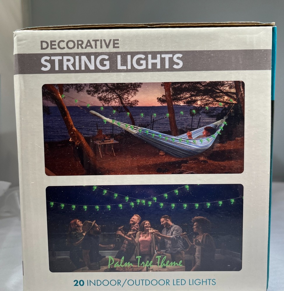 Bliss Outdoors Decorative String Lights Palm Tree Theme 20 LED Lights, 12ft.
