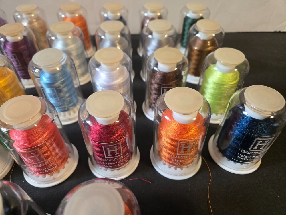 Hemingworth Machine Embroidery Thread Lot/ 28 Spools 1000m 40w