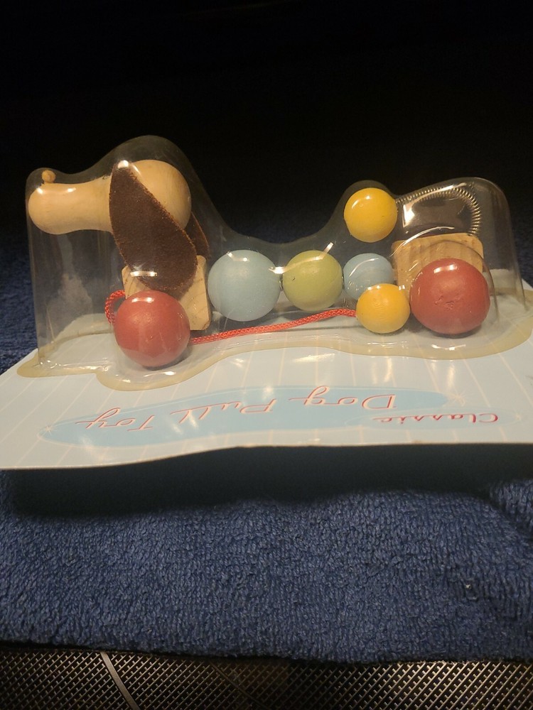 Vtg Classic Multicolored Dog Pull Toy Pti Group New