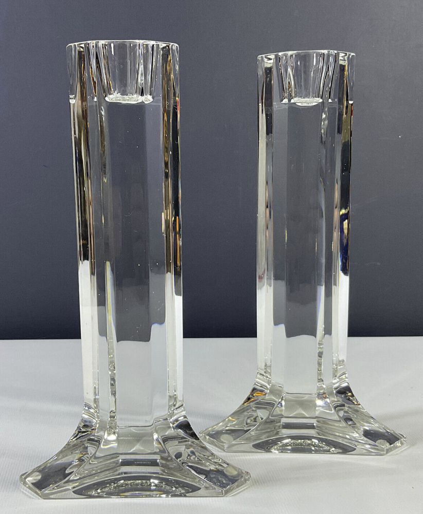 Riedel Crystal Prisma 8" Single Light Candlestick Set of 2