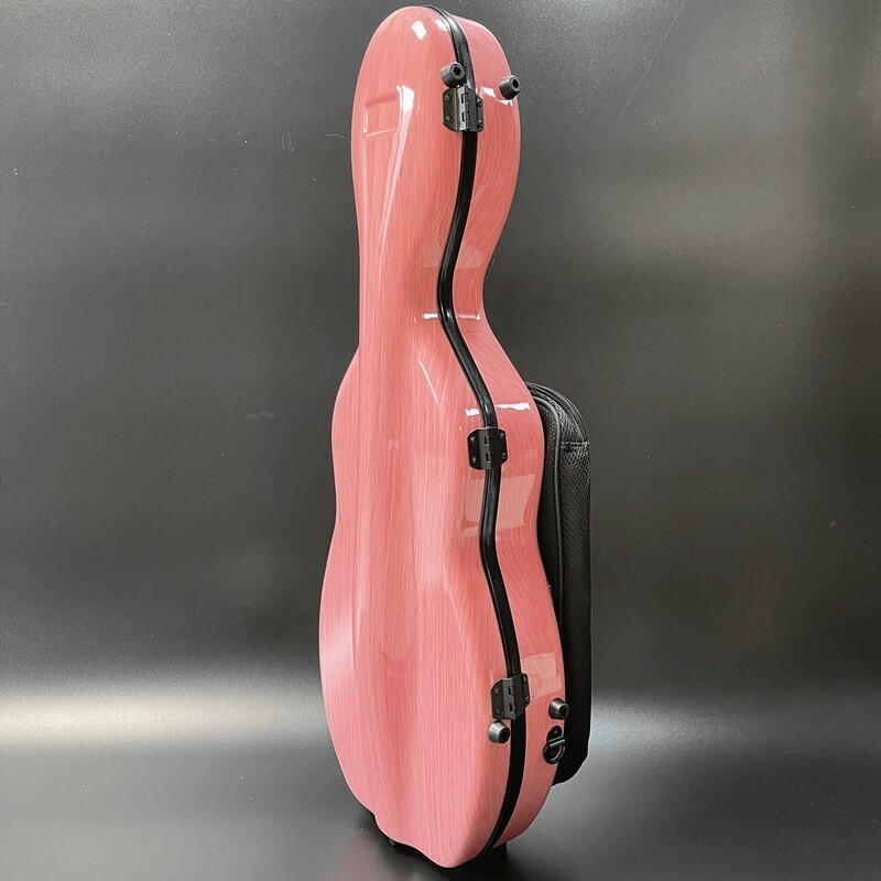 High quality Cello Shaped Full Size pink Compound carb Violin Case Strong