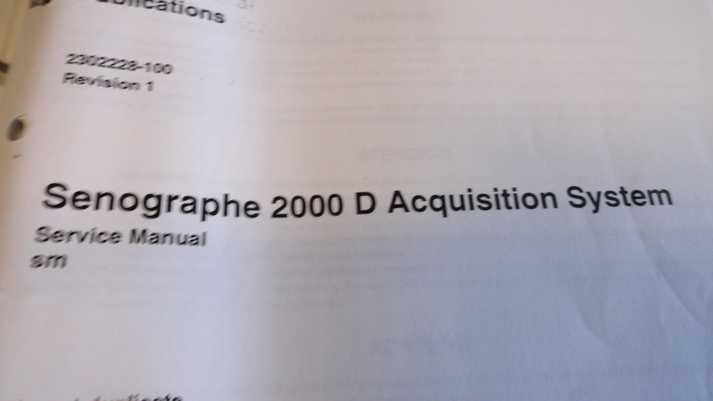 Sensographe 2000D 2000 D Aquisition System Operator's Manual