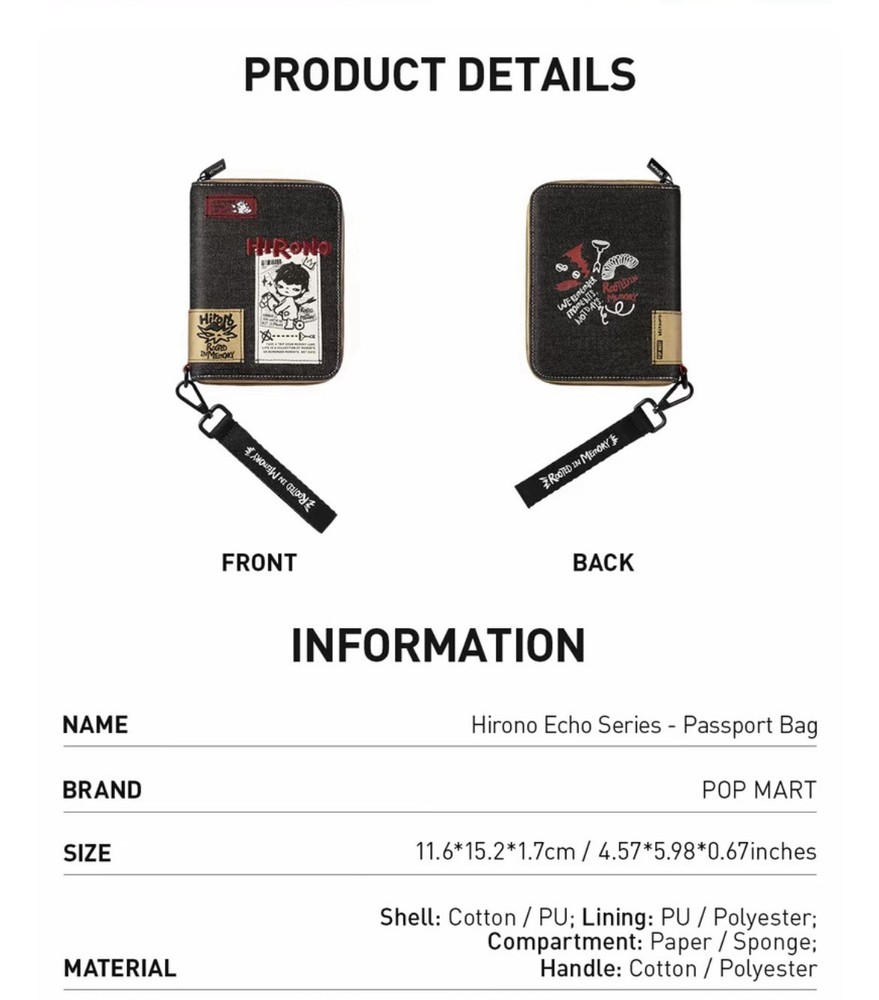 Hirono Passport Bag POPMART AUTHENTIC