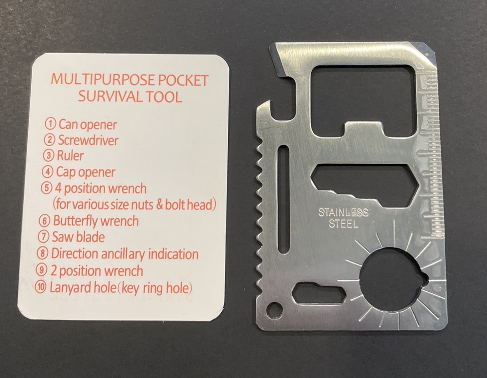 New 11 Function Credit Card Size Survival Pocket Tool