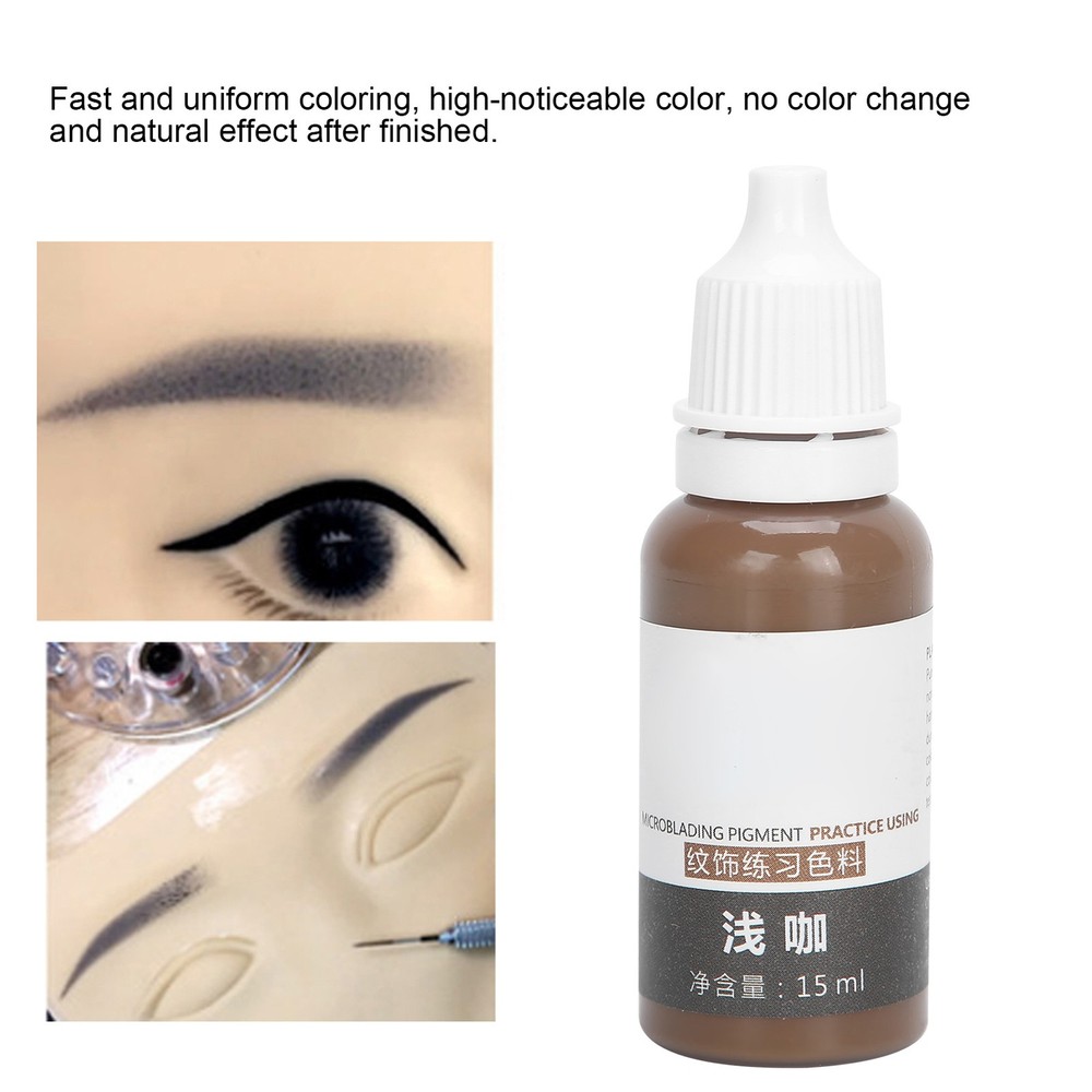 (Light Coffee)15ml Eyebrow Tattoo Pigment Microblading SemiPermanen WT