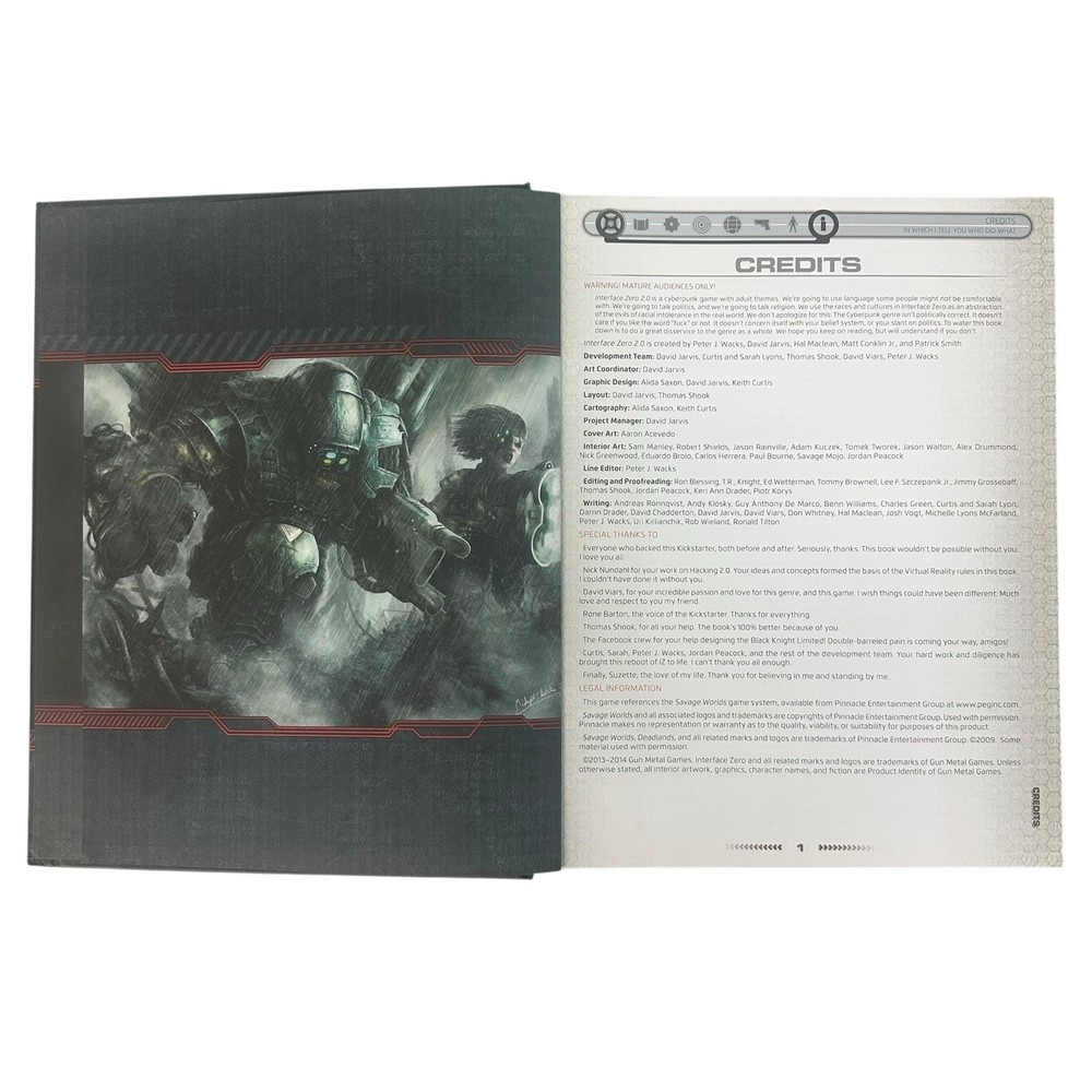 Gun Metal Sci-Fi RPG Interface Zero 2.0 (Savage Worlds Ed) VG+/NM