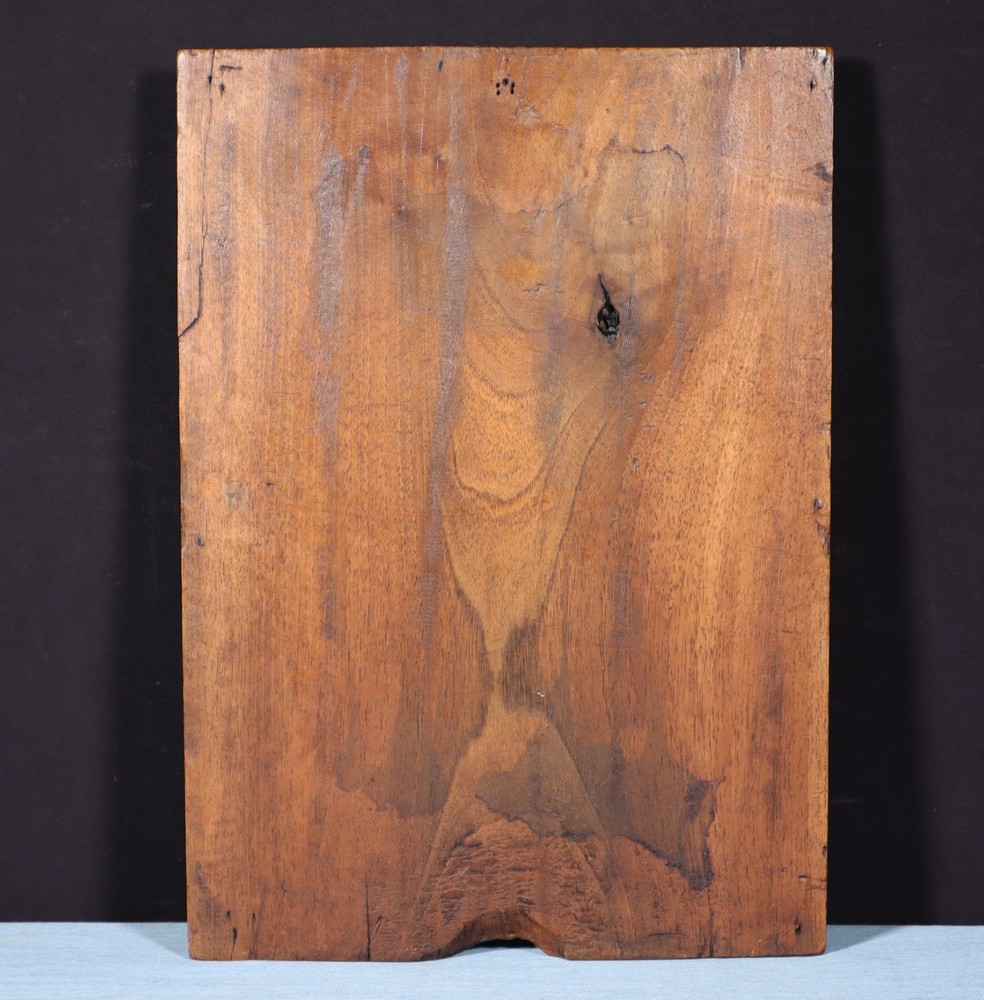 15" Tall Antique French Solid Walnut Wood Panel with Highly Carved Devil/Face