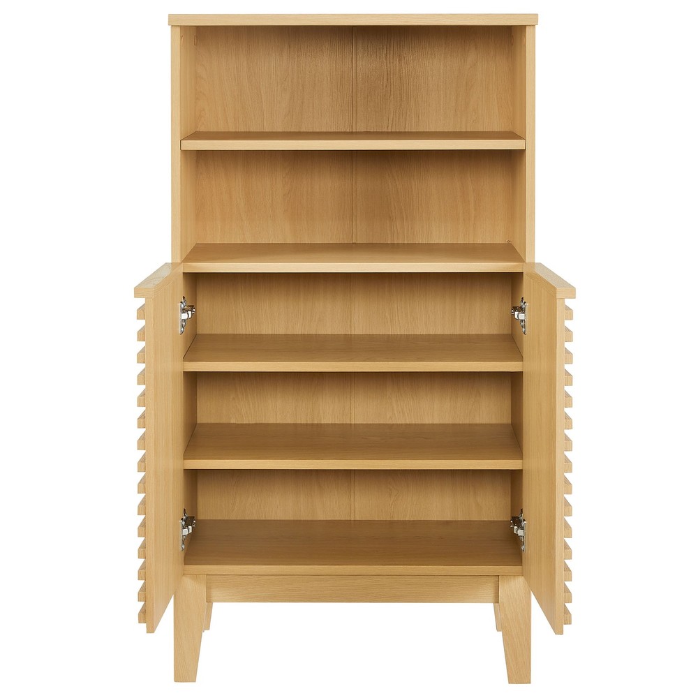 Render Freestanding Bathroom Storage Cabinet in Oak